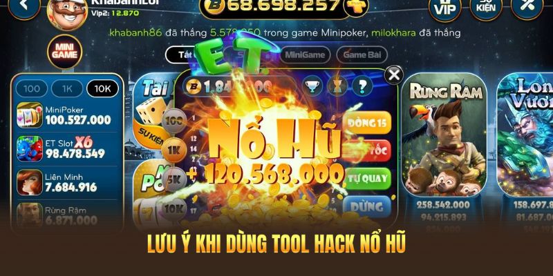 Các lưu ý khi dùng tool hack nổ hũ